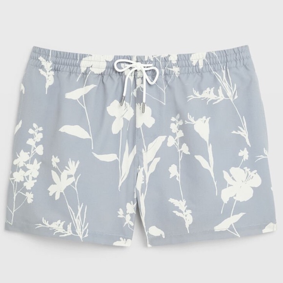 Arlen Floral Print 4” Swim Trunk - Brand New - NEVER WORN - Grey Base - Picture 5 of 5